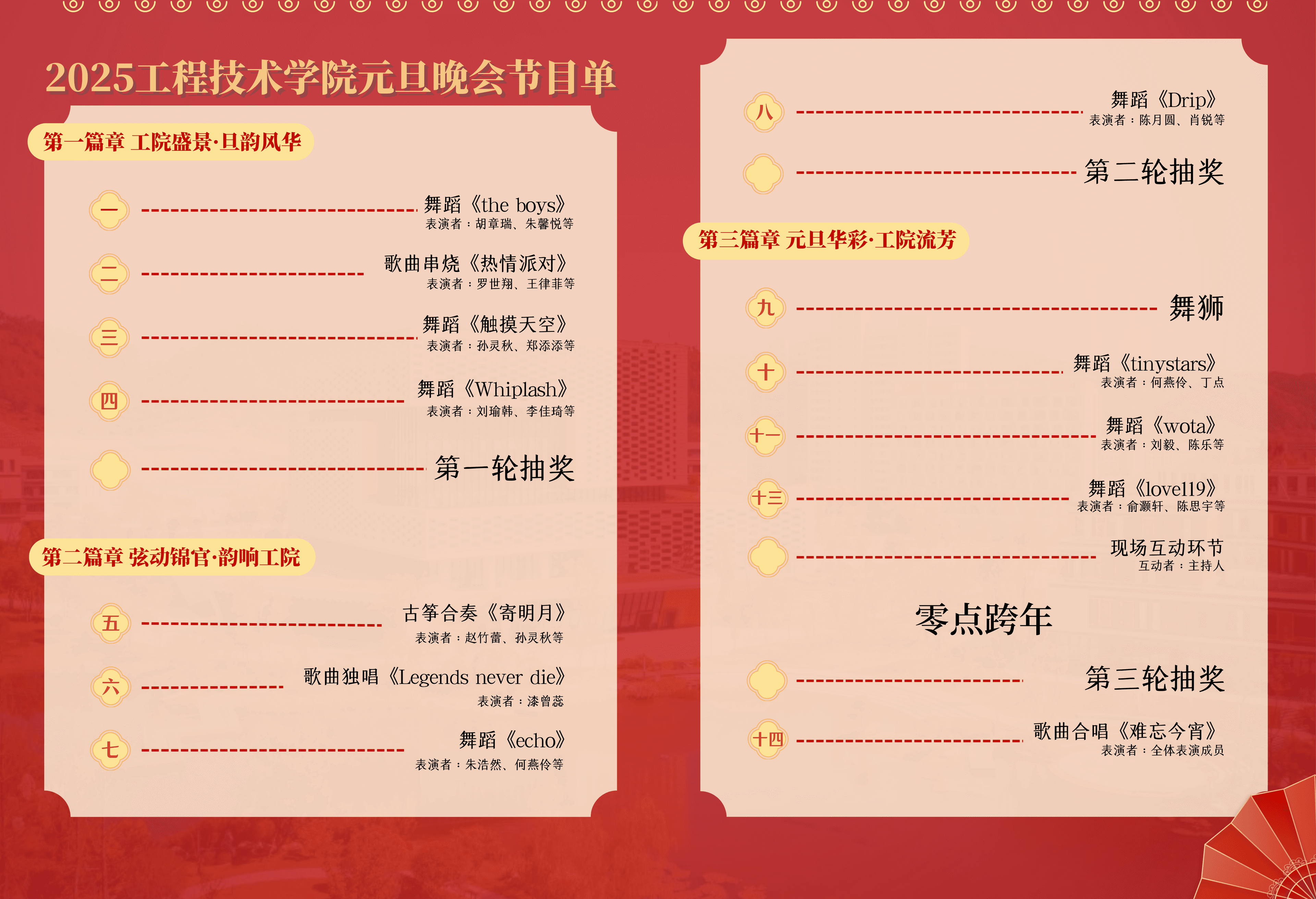 元旦晚会节目单